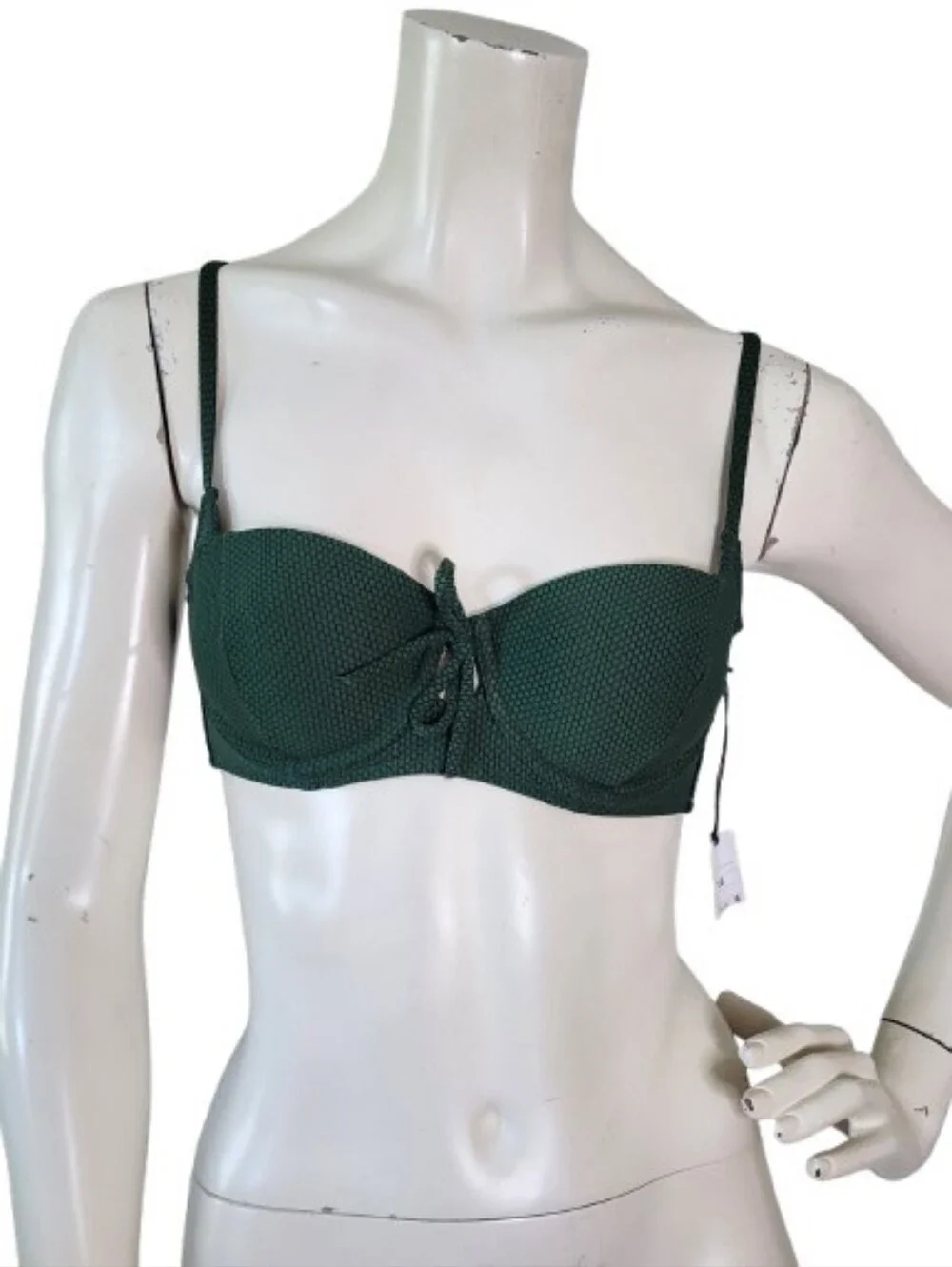 Shade & Shore Bikini Top Womens 32B Dark Green NEW